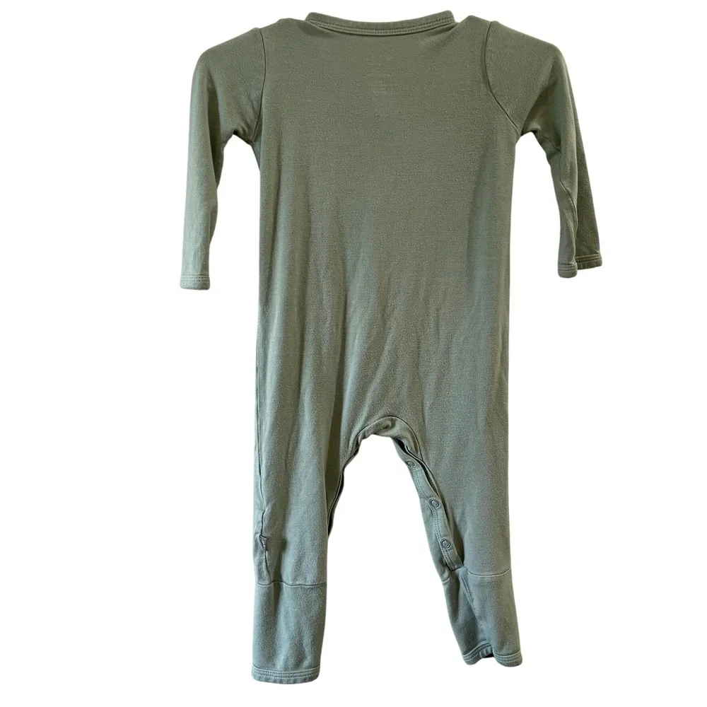 Kyte Baby Romper Sage Green Snap Bamboo Rayon Kids 6-12M Unisex